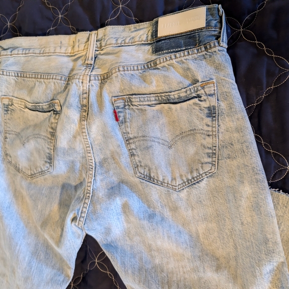 (Levi's) RE/DONE VINTAGE CROP RELAXED SUMMER BLUE JEANS WITH HIGH WAIST - Picture 13 of 16